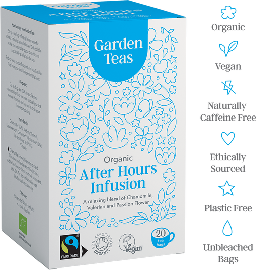 Organic Fairtrade After Hours Infusion 20 Plastic Free Envelopes - Garden Teas